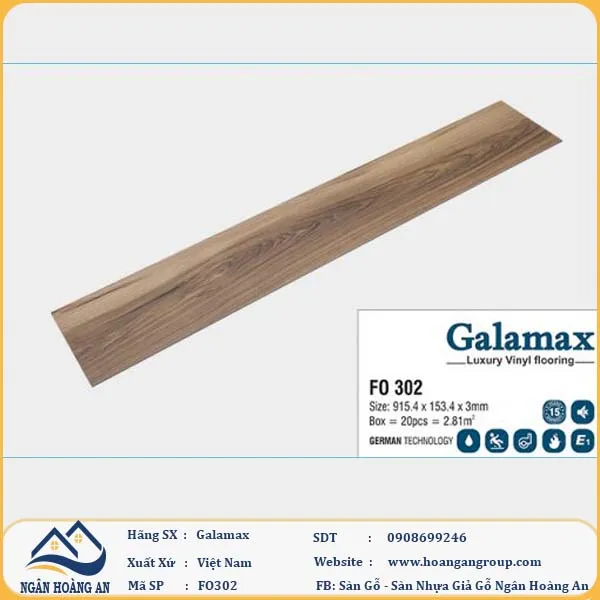 Sàn Nhựa Dán Keo Galamax 3mm FO302